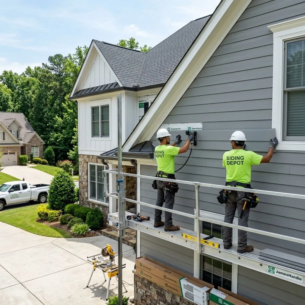 Siding Depot installation crew on a North Atlanta home