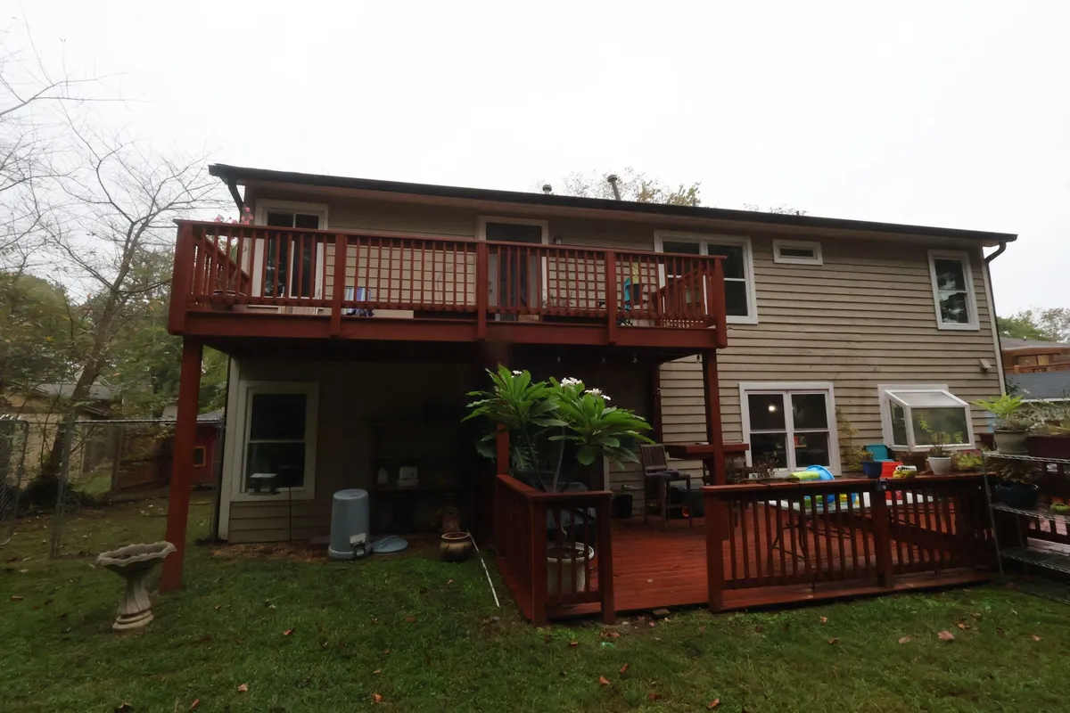 Before: the rear elevation and deck.