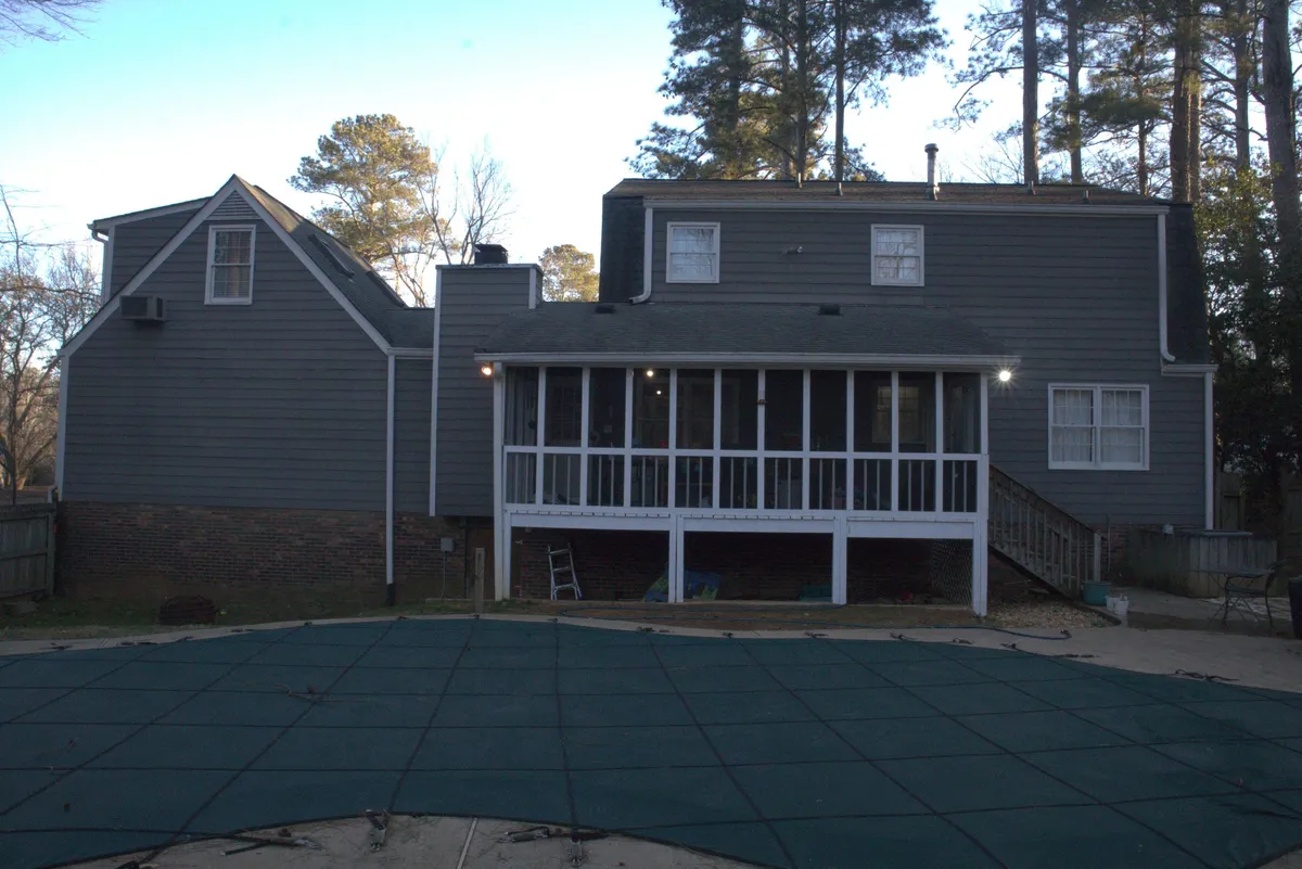 Before: the rear, screened porch and pool.