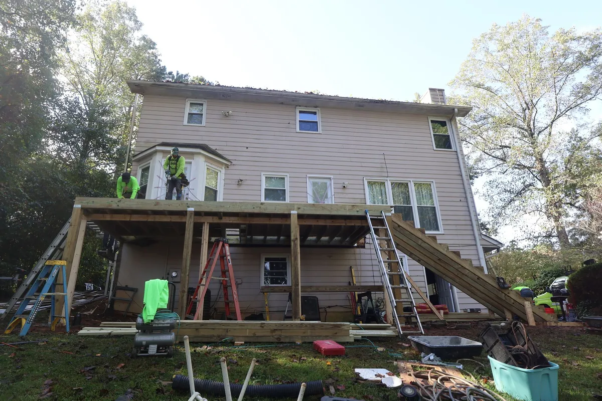 Before: the rear elevation during the tear-off.